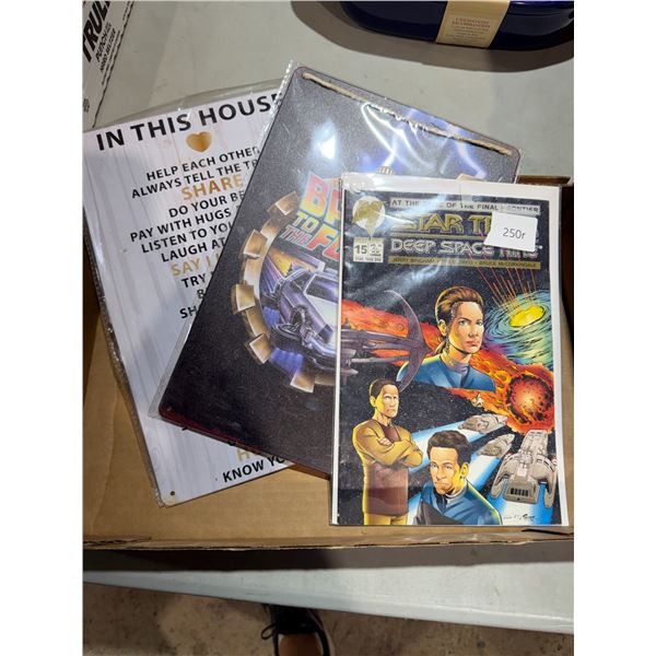 Tin signs and Star Trek comic