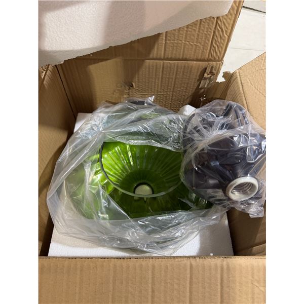 Green glass hanging light fixture