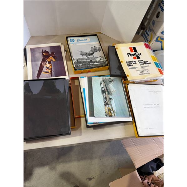 Magazines, index files, pictures, sheet protectors, etc.