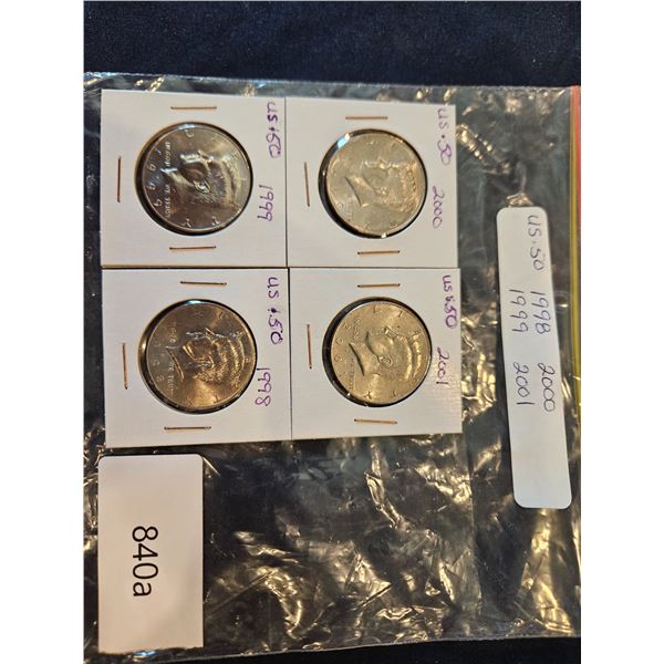 4x USA half dollars