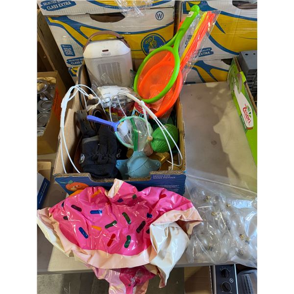 Assorted toys and heater