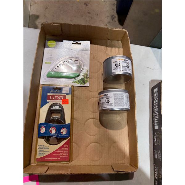 Stainless steel herb, stripper bottle opener and methanol gel charging fuel