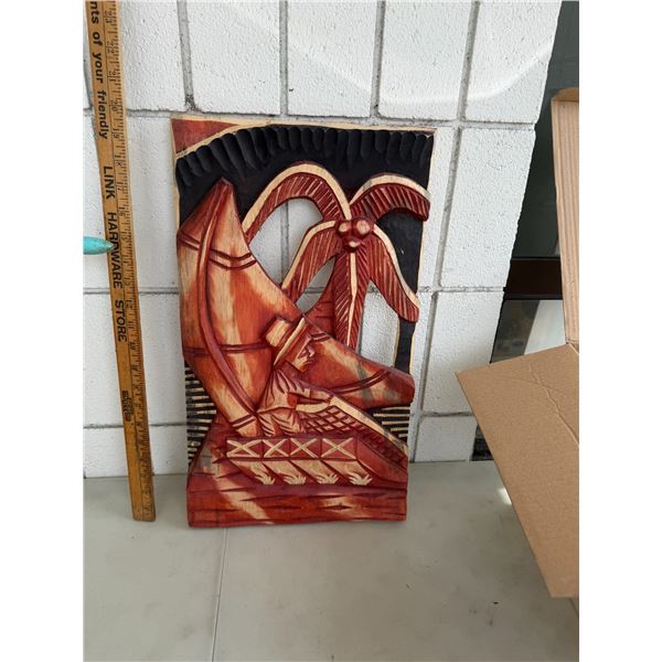 Car carved wood artwork