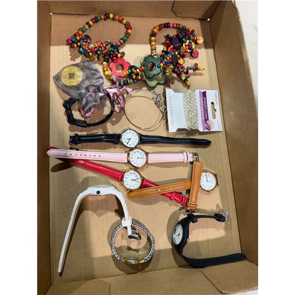 Assortment  of watches and costume jewelry