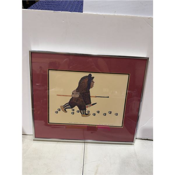 TIVI  PANINGINA, IVUJIVIK INUK going hunting 17 1/2 x 14 1/2