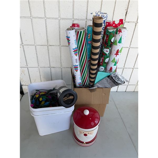 Christmas wrap, Christmas light and Cookie jar,