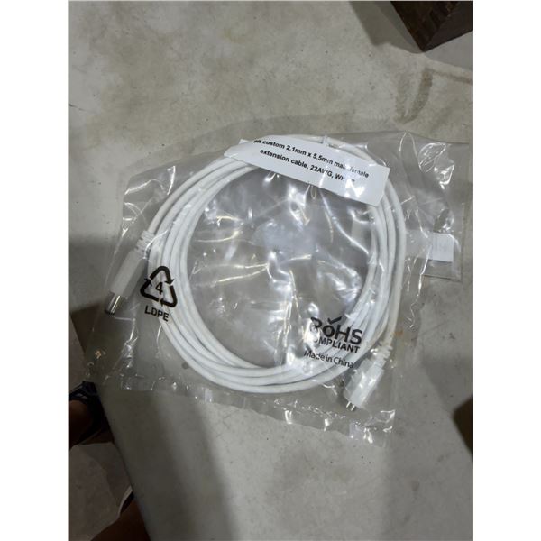 9 foot custom 2.1 MM and 5.5 MM male/female extension cable