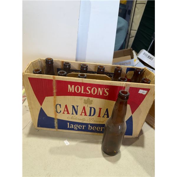 Vintage, Wilson, Olsen, Canadian beer bottle box and bottle