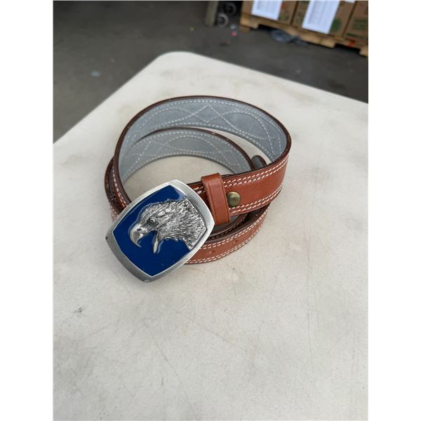 Leather belt with buckle size 40