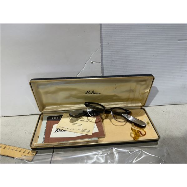 Antique Belltone glasses with integrated hearing aid
