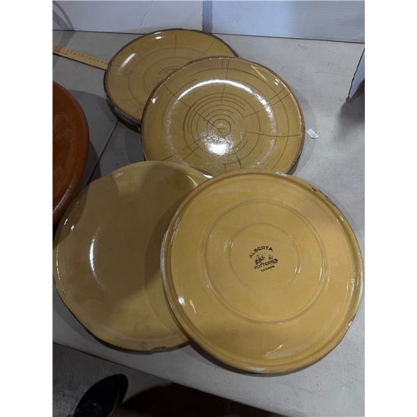 Alberta potteries, rare antique plates, one with chip and one with no marking