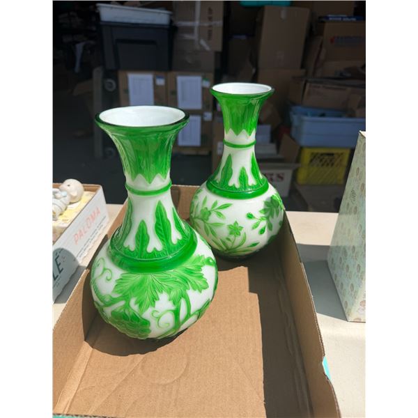 Peking glass vases