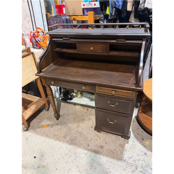 Roll top desk 42" x 24" x 46 1/2" tall
