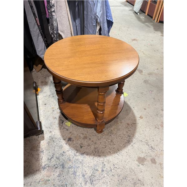 Maple side table 23 inches round 21 1/2 inches tall