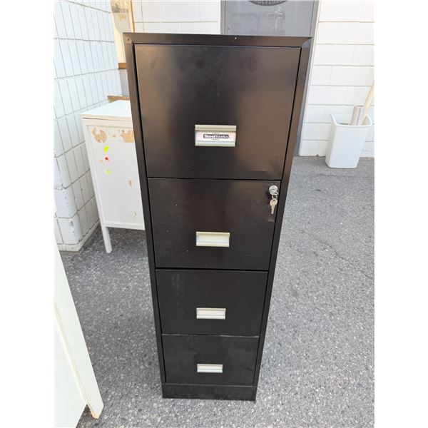 Filing cabinet with keys 15" x 18" x 51" tall
