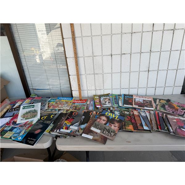 Vintage owl, magazines, and magazines, chickadee magazines, and other
