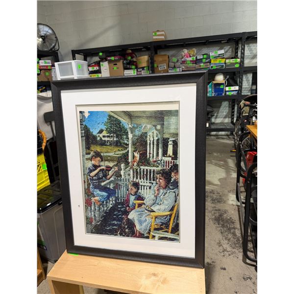 Framed puzzle artwork 25/, 30 1/2 inches