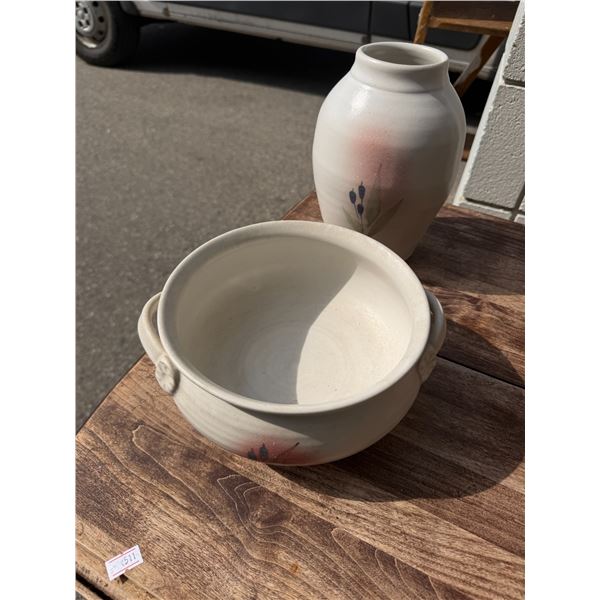 Pottery vases signed