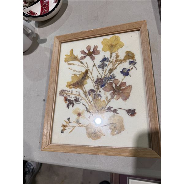 Pressed flower artwork 9" x 11"