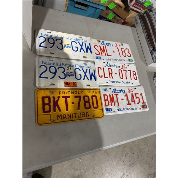 Assorted license plate plates