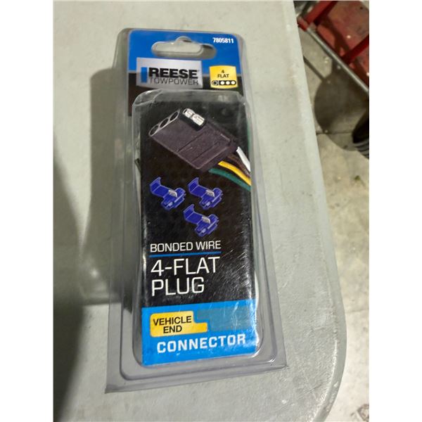 Four – flat plug vehicle, and connector