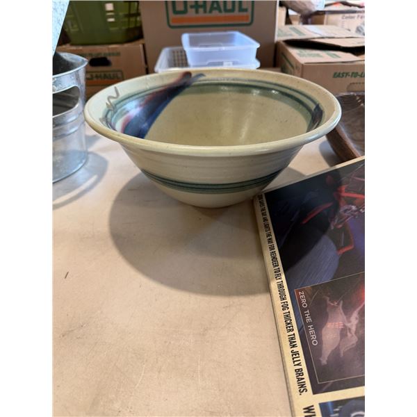 Pottery signed bowl