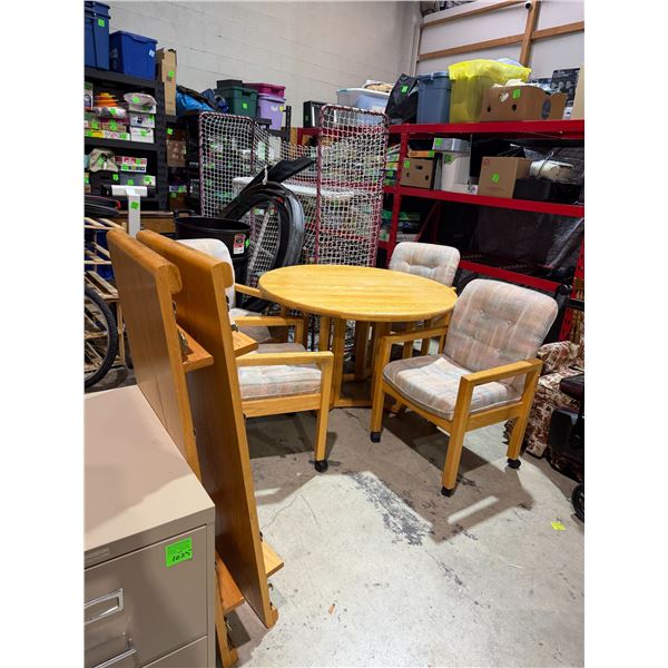 table and four chairs with two leaves table without braces is 48 inches