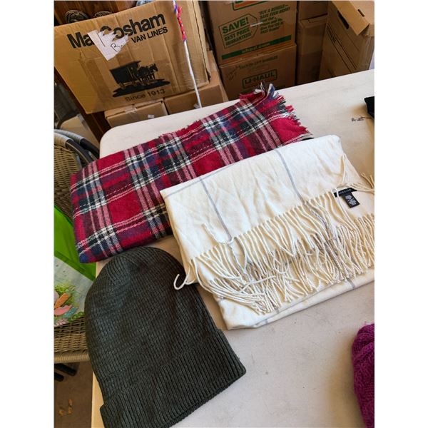 Scarf, toque, and blanket