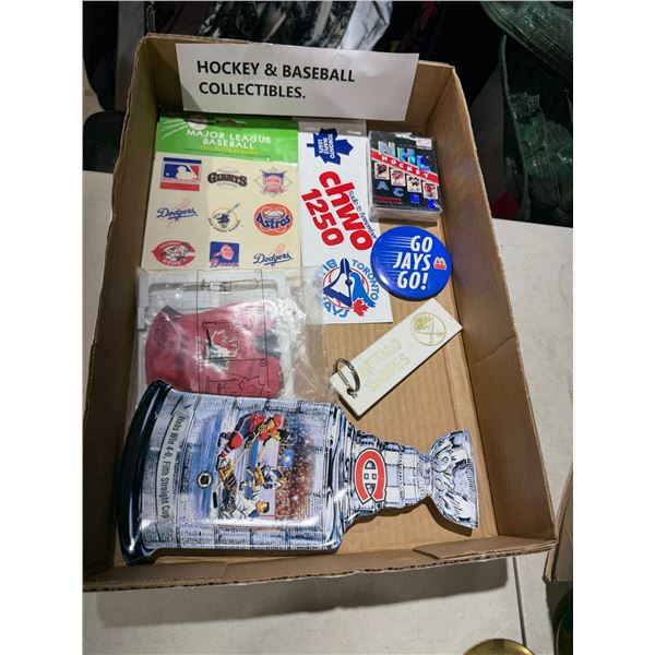 Hockey and baseball collectibles