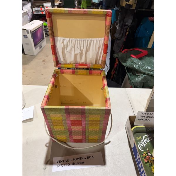 Vintage sewing box 12 x 10 x 10"