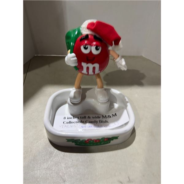 M&M 8 inch tall collectible, candy dish talking