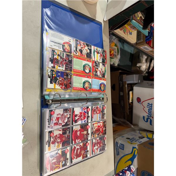 Binder of hockey cards
