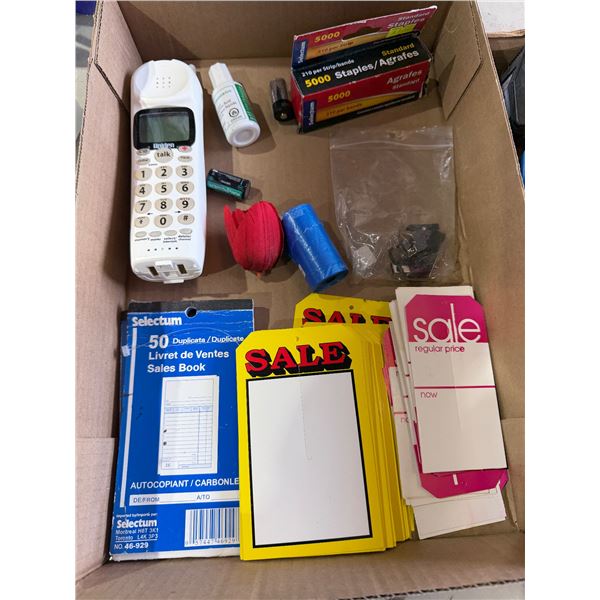 Sale tags, Staples phone
