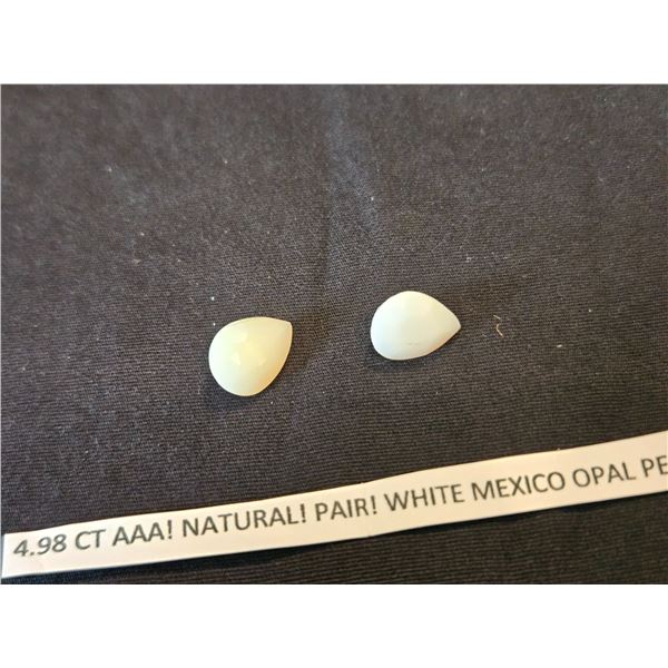 4.98ct Natural pair White Mexico Opal