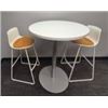Image 1 : Tall White Table & (2) Tall Orange Chairs
