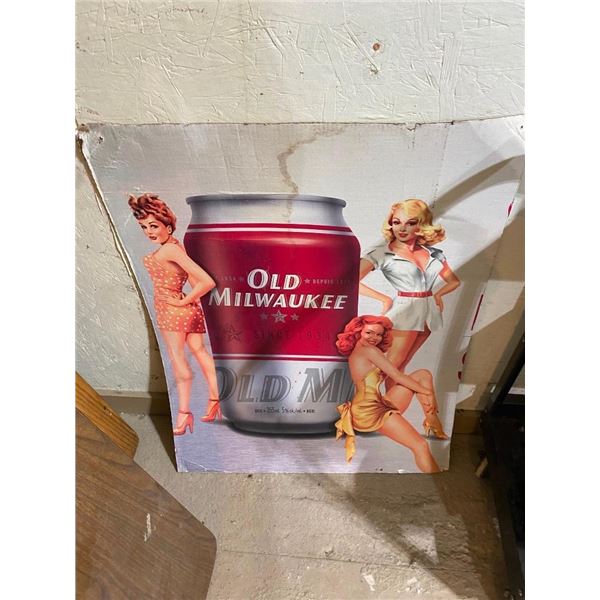 OLD MILWAUKEE LAGER SIGN - CARDBOARD
