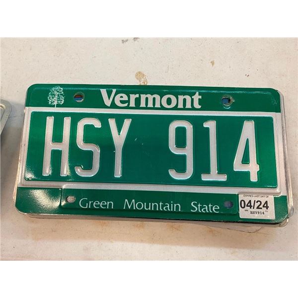 VERMONT LICENSE PLATE