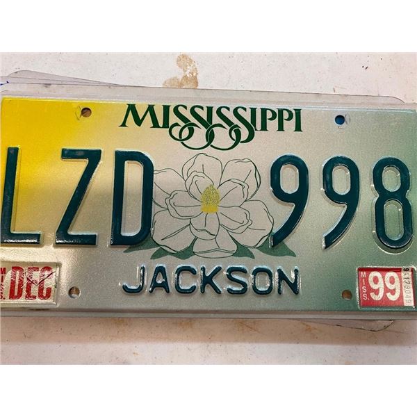 MISSISSIPPI LICENSE PLATE