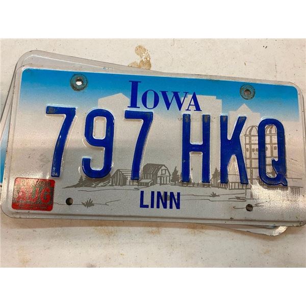 IOWA LICENSE PLATE