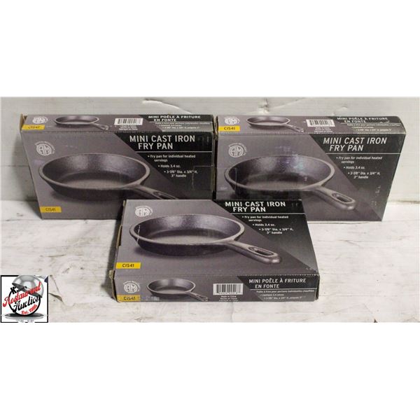 3 NEW AMERCIAN METALCRAFT MINI CAST IRON FRY PANS