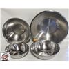 Image 1 : FOUR LARGE STAINLESS STEEL MIXING BOWLS