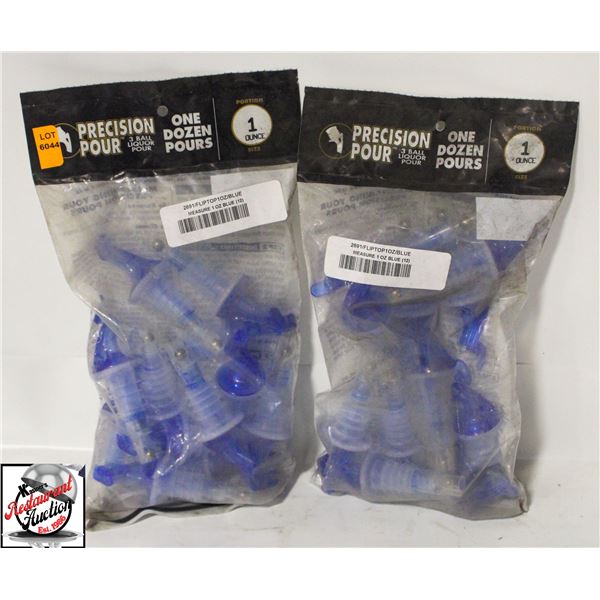 2 DOZEN NEW PRECISION POUR 3-BALL LIQUOR POURERS