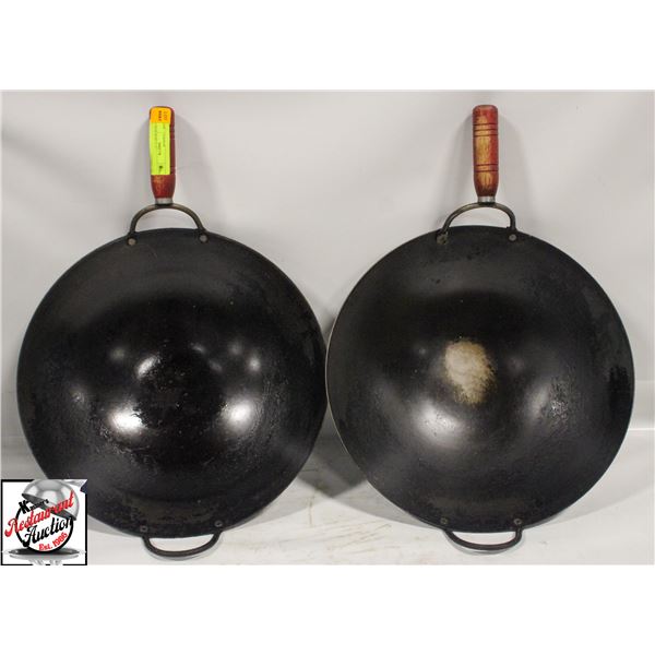 2 WOK BOWLS 15"