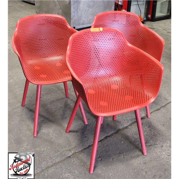 BAILIFF SEIZURE: 12 RED PLASTIC DINING CHAIRS