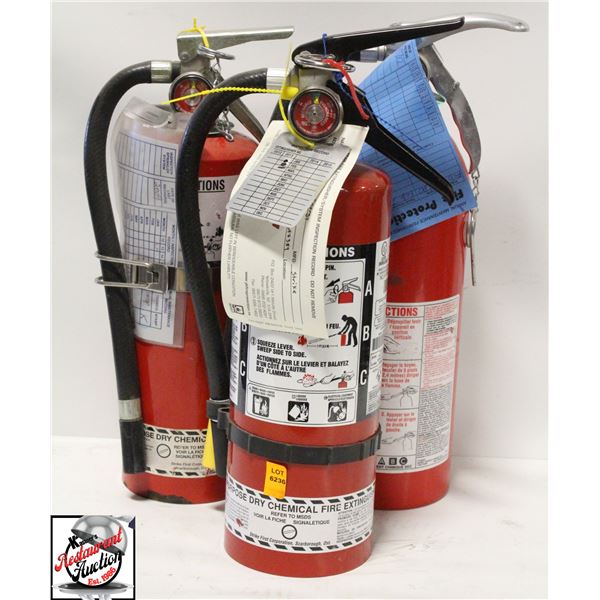 LOT OF 3 DRY CHEMICAL FIRE EXTINGUISHERS