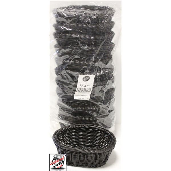 LOT OF 12 TABLECRAFT BLACK OVAL SERVING BASKETS