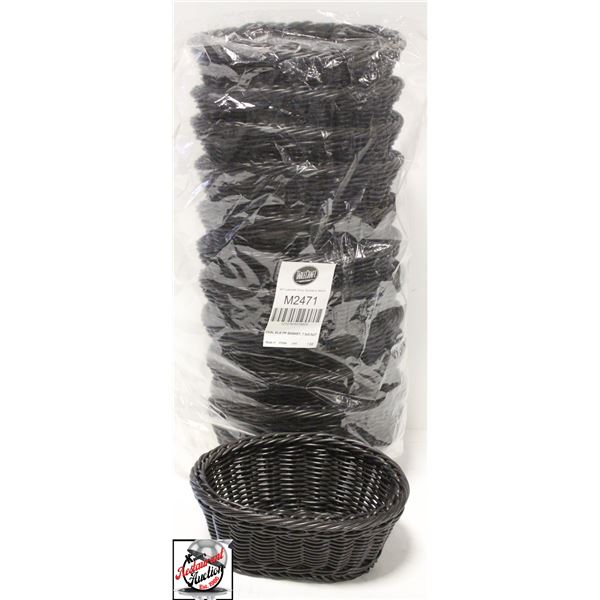 LOT OF 12 TABLECRAFT BLACK OVAL SERVING BASKETS