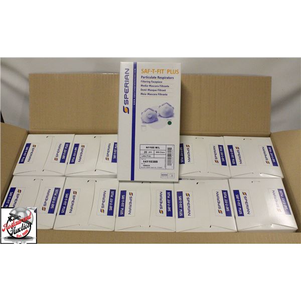 CASE OF 200 NIOSH SAFE-T-FIT PLUS MASKS- N95