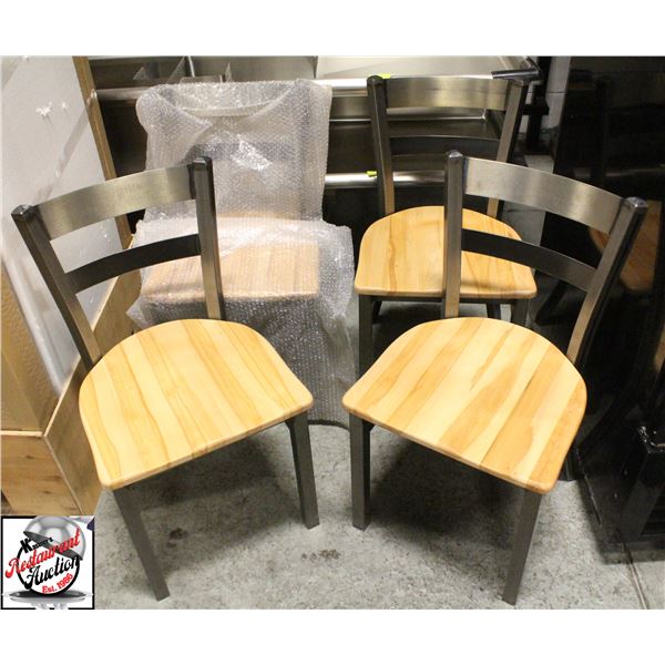 4 NEW OLD STOCK JETCO METAL DINING W/ WOOD
