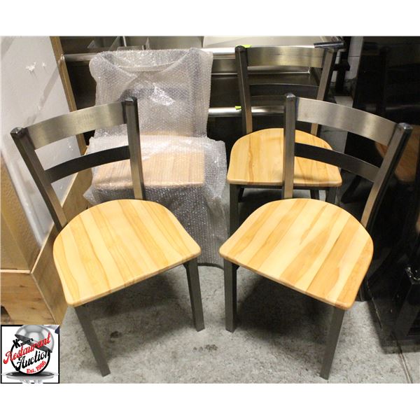 4 NEW OLD STOCK JETCO METAL DINING W/ WOOD